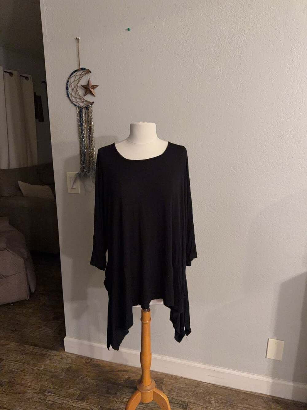 Antthony Originals Black Asymmetrical Hem Tunic Top Size 3X